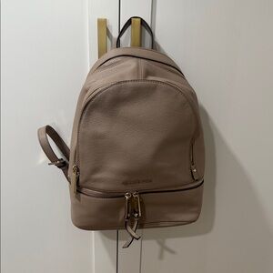 Michael Kors Taupe Leather Backpack